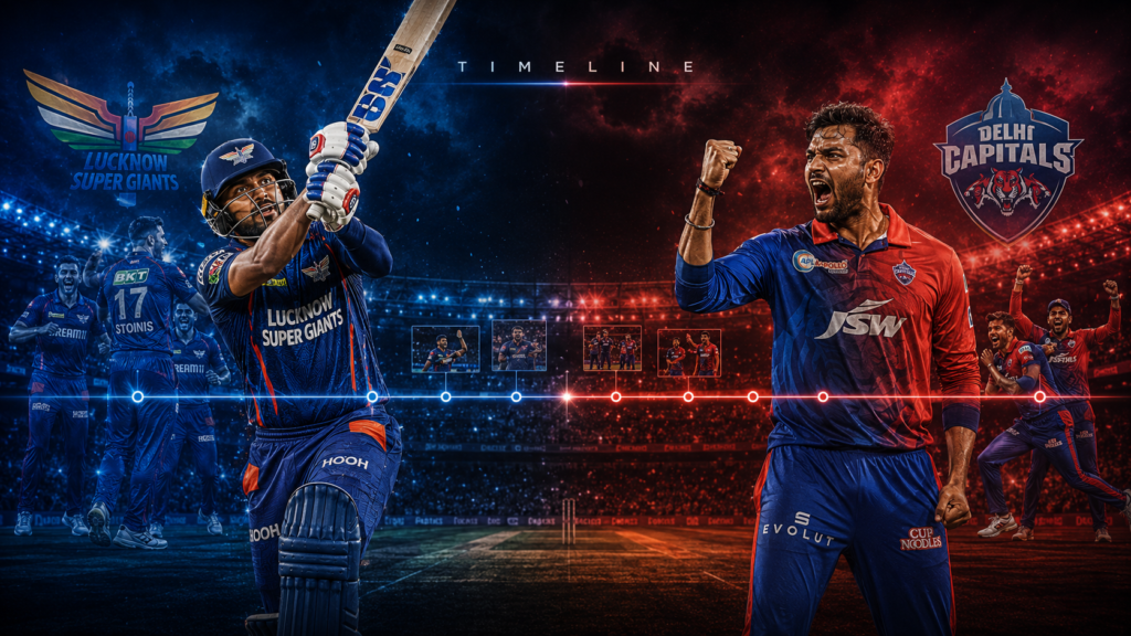 Lucknow Super Giants Vs Delhi Capitals Timeline